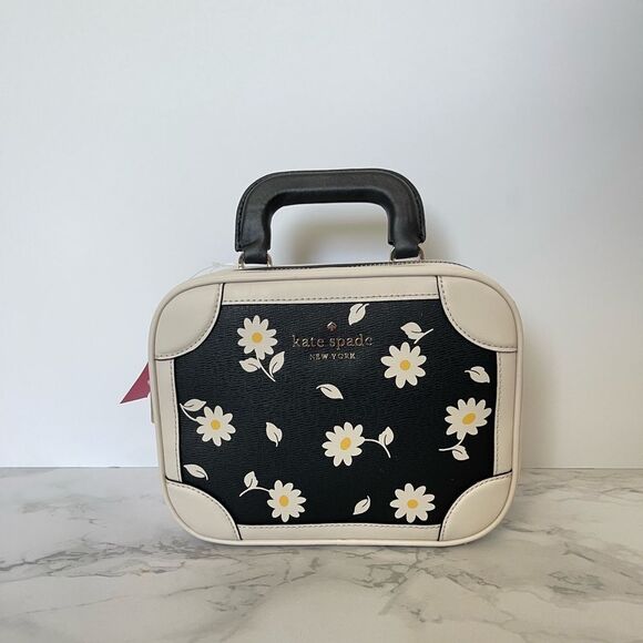NEW Kate spade travel bicolor daisy printed lunchbox handbag satchel - Picture 1 of 14